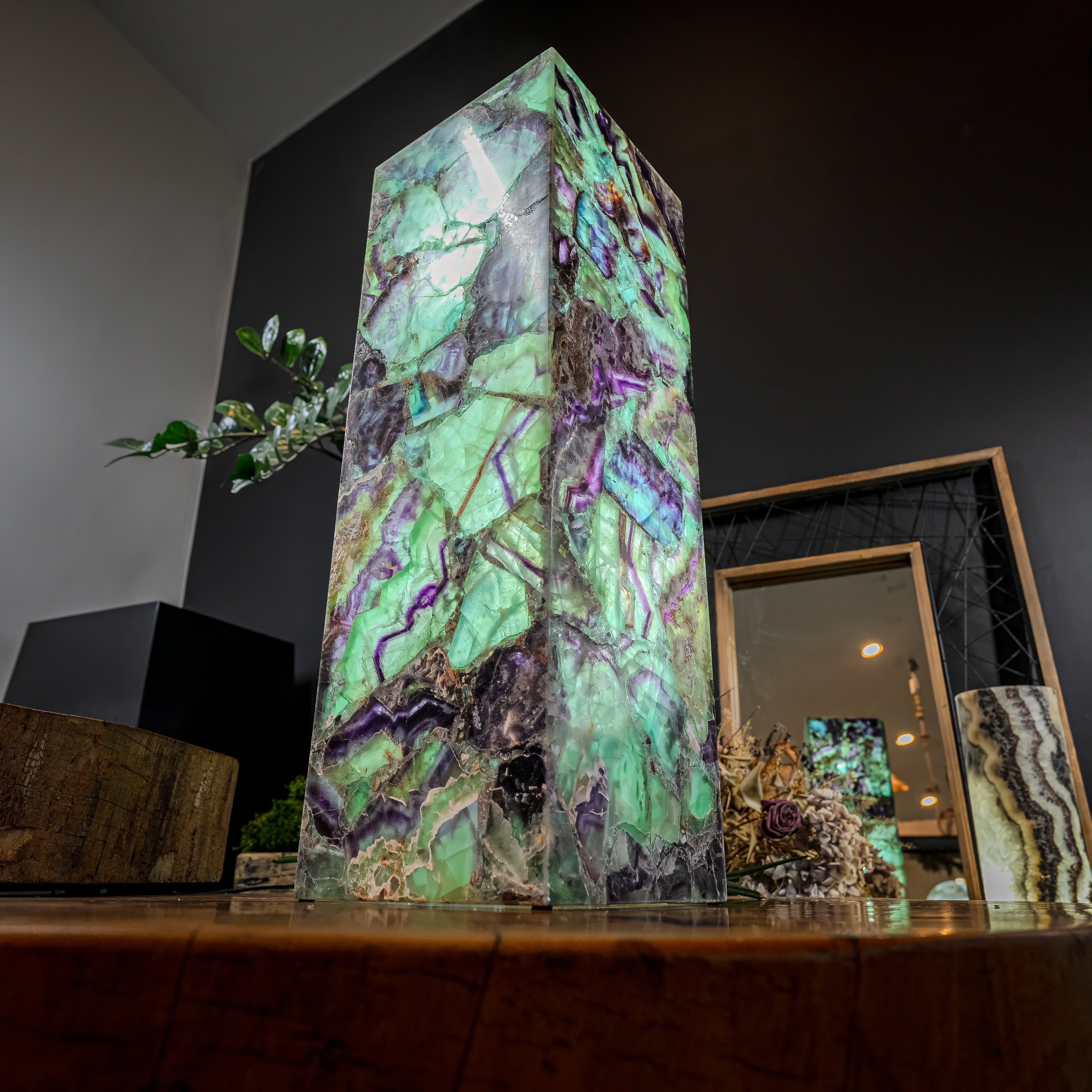 Fluorite Crystal Table Lamp (Medium Size) #5