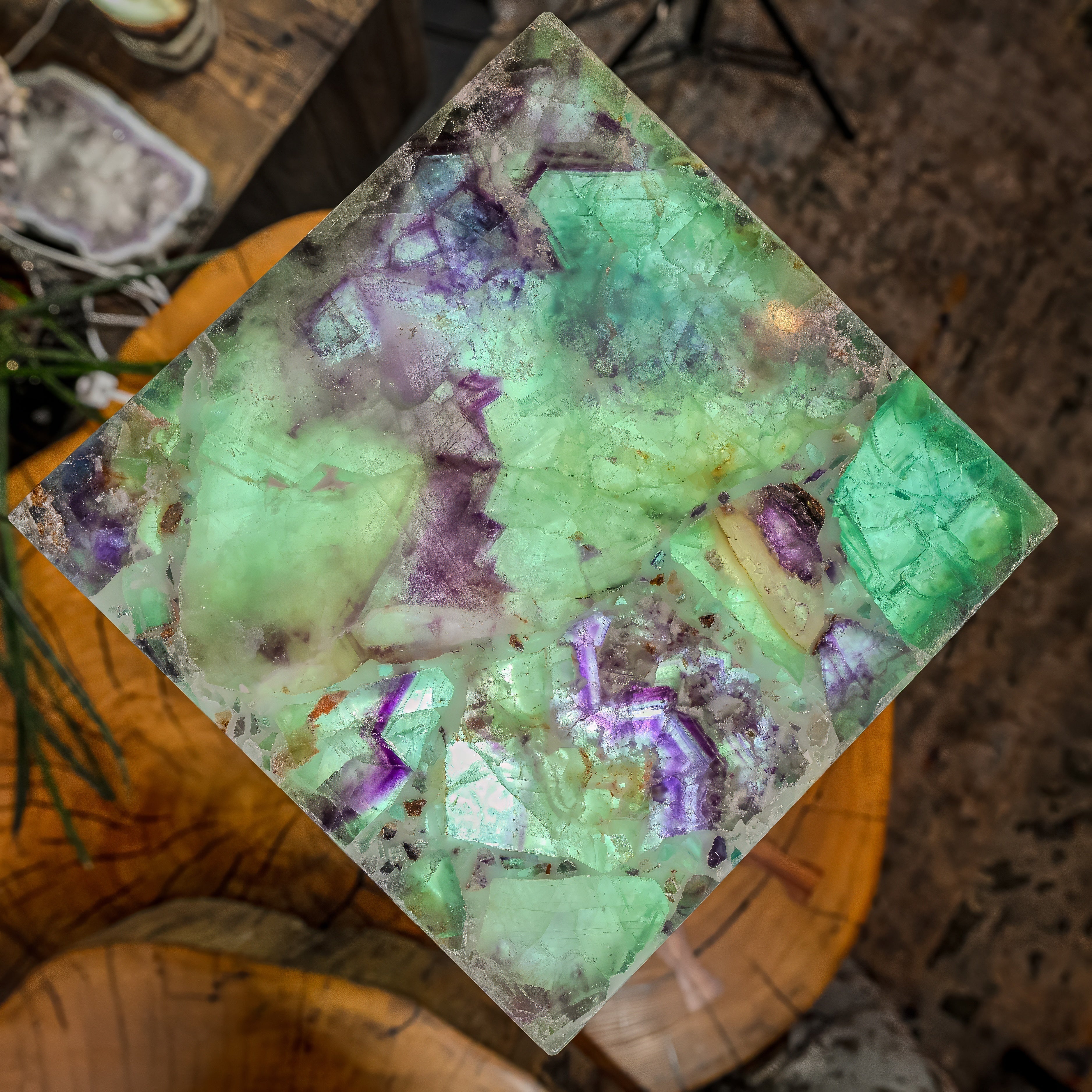 Fluorite Crystal Table Lamp (Medium Size) #5