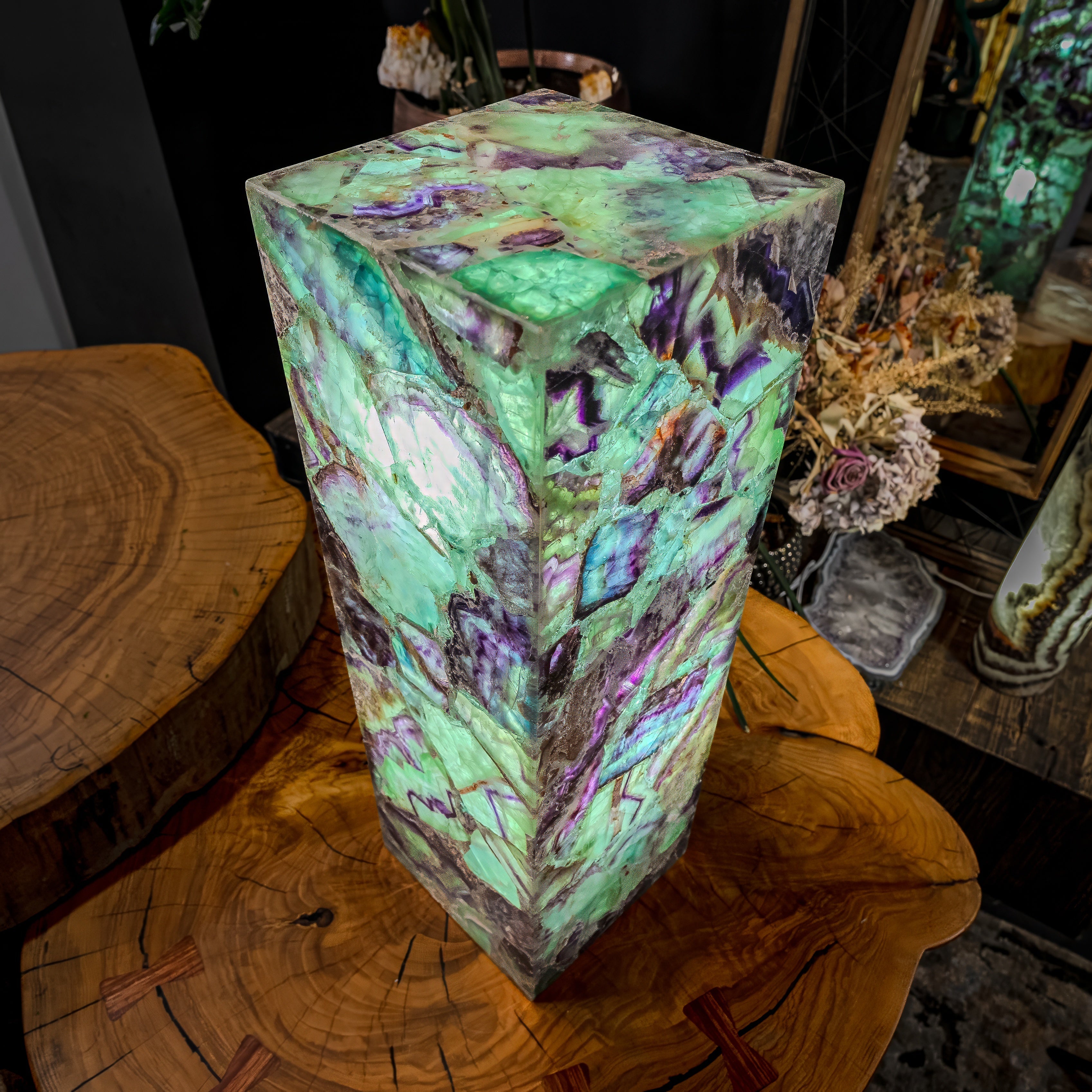 Fluorite Crystal Table Lamp (Medium Size) #5