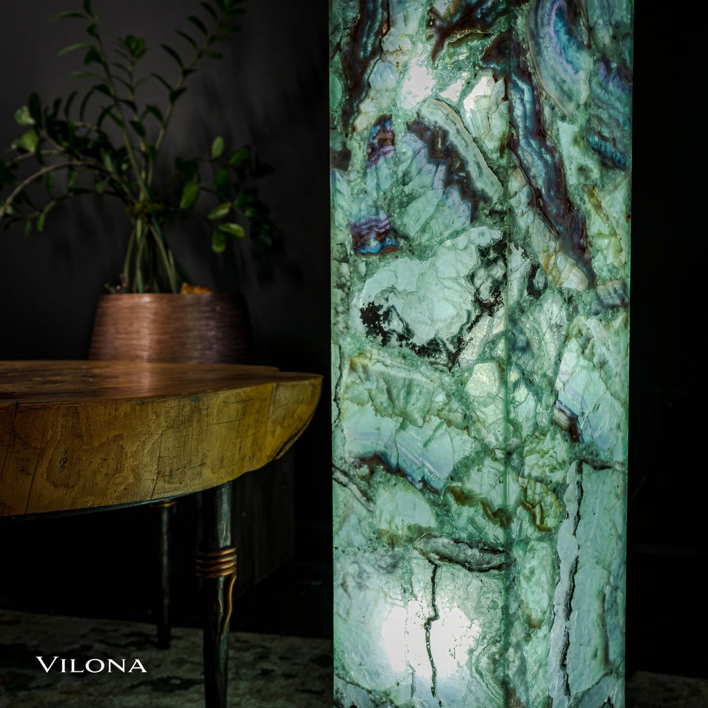 Fluorite Floor Lamp - Medium - 51.25"H x 10"W - Square - #8