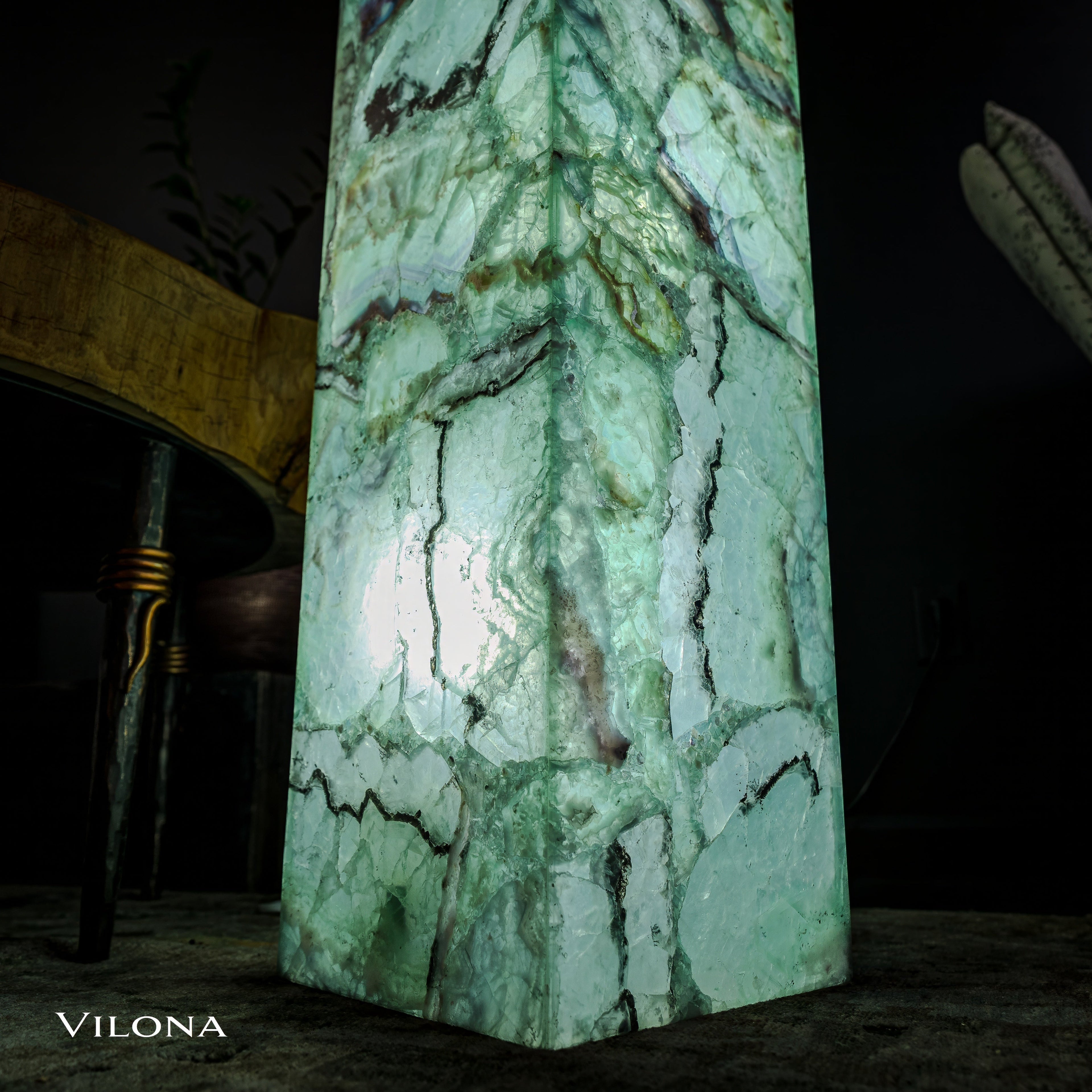Fluorite Floor Lamp - Medium - 51.25"H x 10"W - Square - #8
