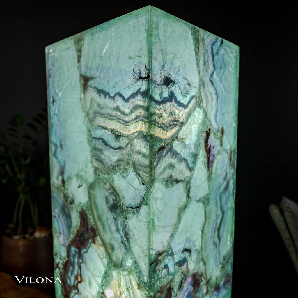 Fluorite Floor Lamp - Medium - 51.25"H x 10"W - Square - #8