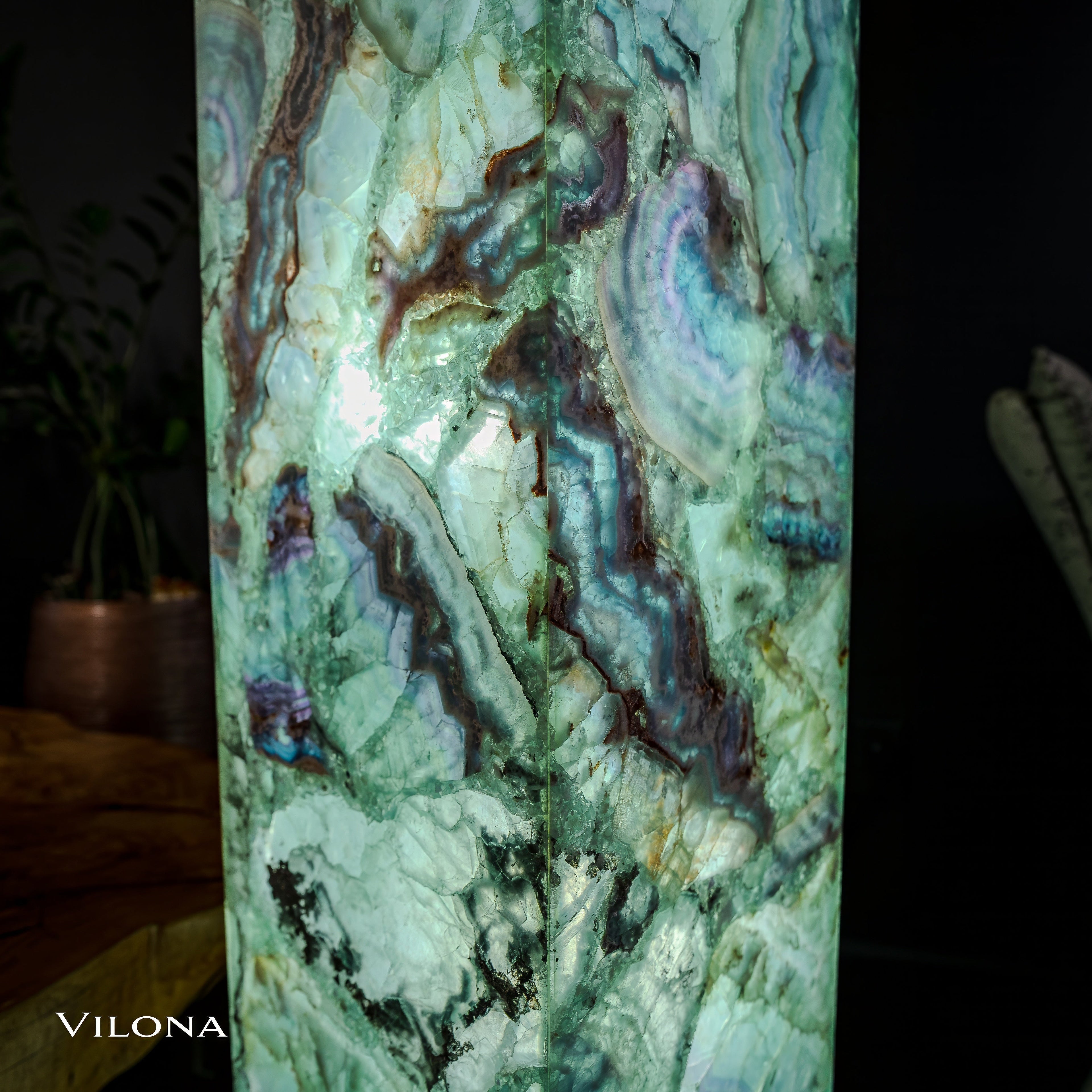 Fluorite Floor Lamp - Medium - 51.25"H x 10"W - Square - #8