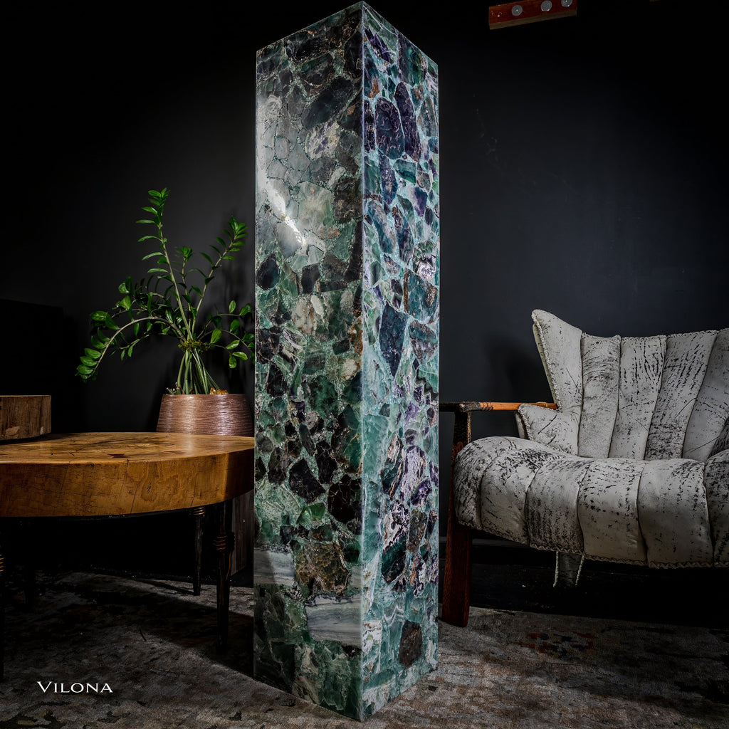 Fluorite Floor Lamp - Medium - 55"H x 11.75"W - Square - #9