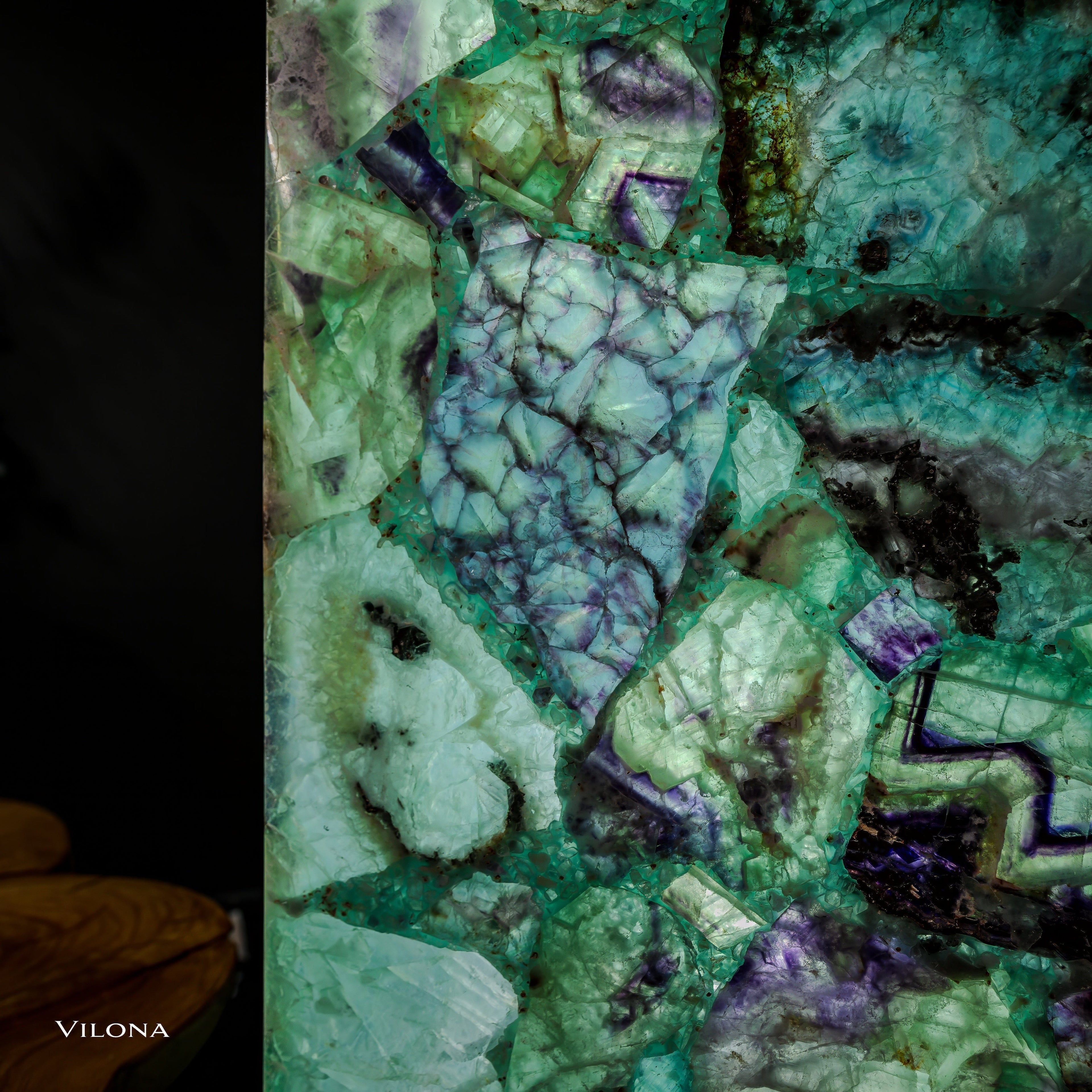 Fluorite Floor Lamp - Medium - 55"H x 11.75"W - Square - #9