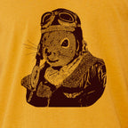 Flying Squirrel Pilot T-shirt, Funny Animal Design, Vintage Aviation Graphic Guys Shirt