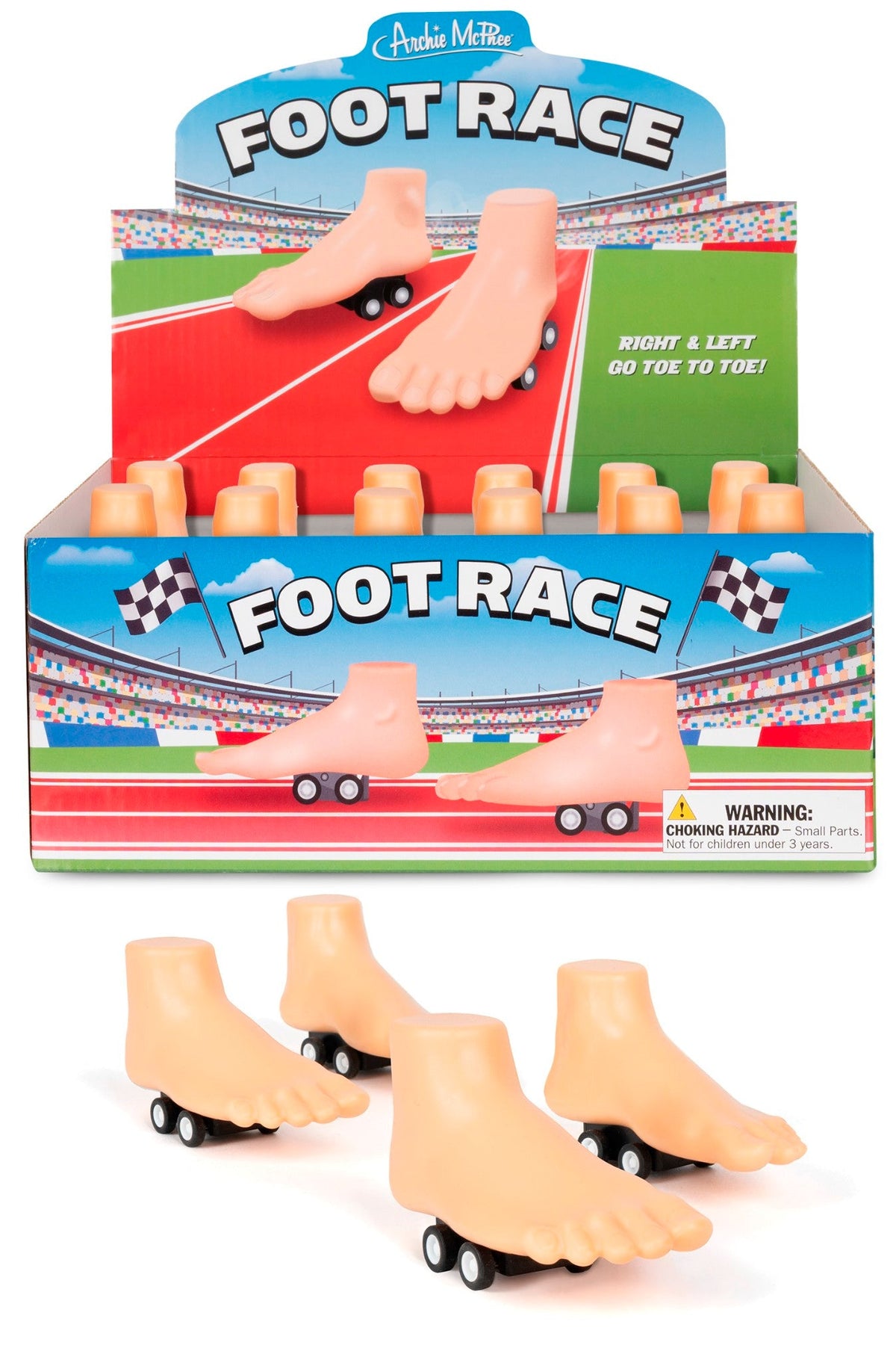 🦶💨 2 Racing Feet Wind-Up Toy Set – Left & Right Foot Pull Back Racers Fun Gag
