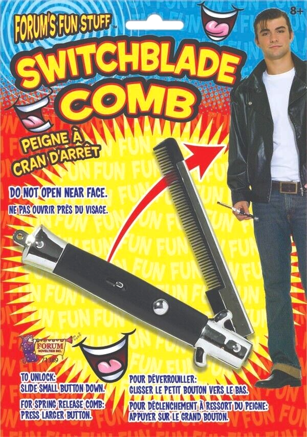 Push Button Pocket Comb – Fake Switchblade Style Folding Hair Comb