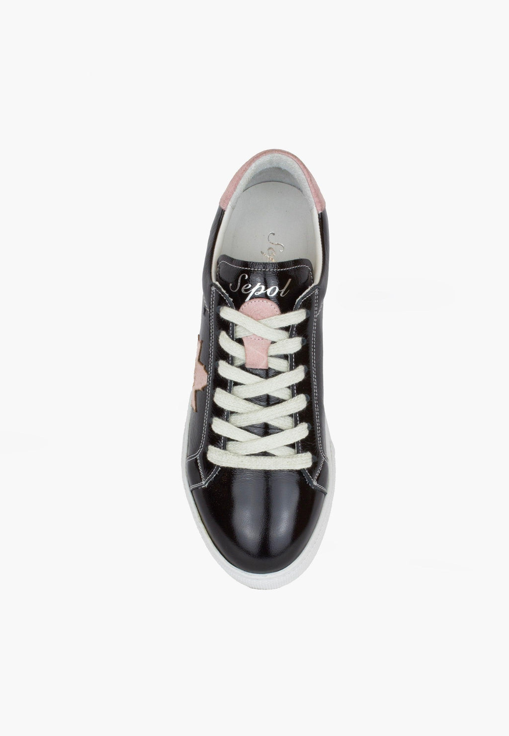 Sepol Women's Fresh Leather Sneaker Black