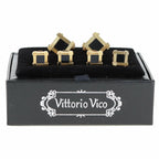 Vittorio Vico Men's Gold Cufflink & Stud Sets in Gift Box