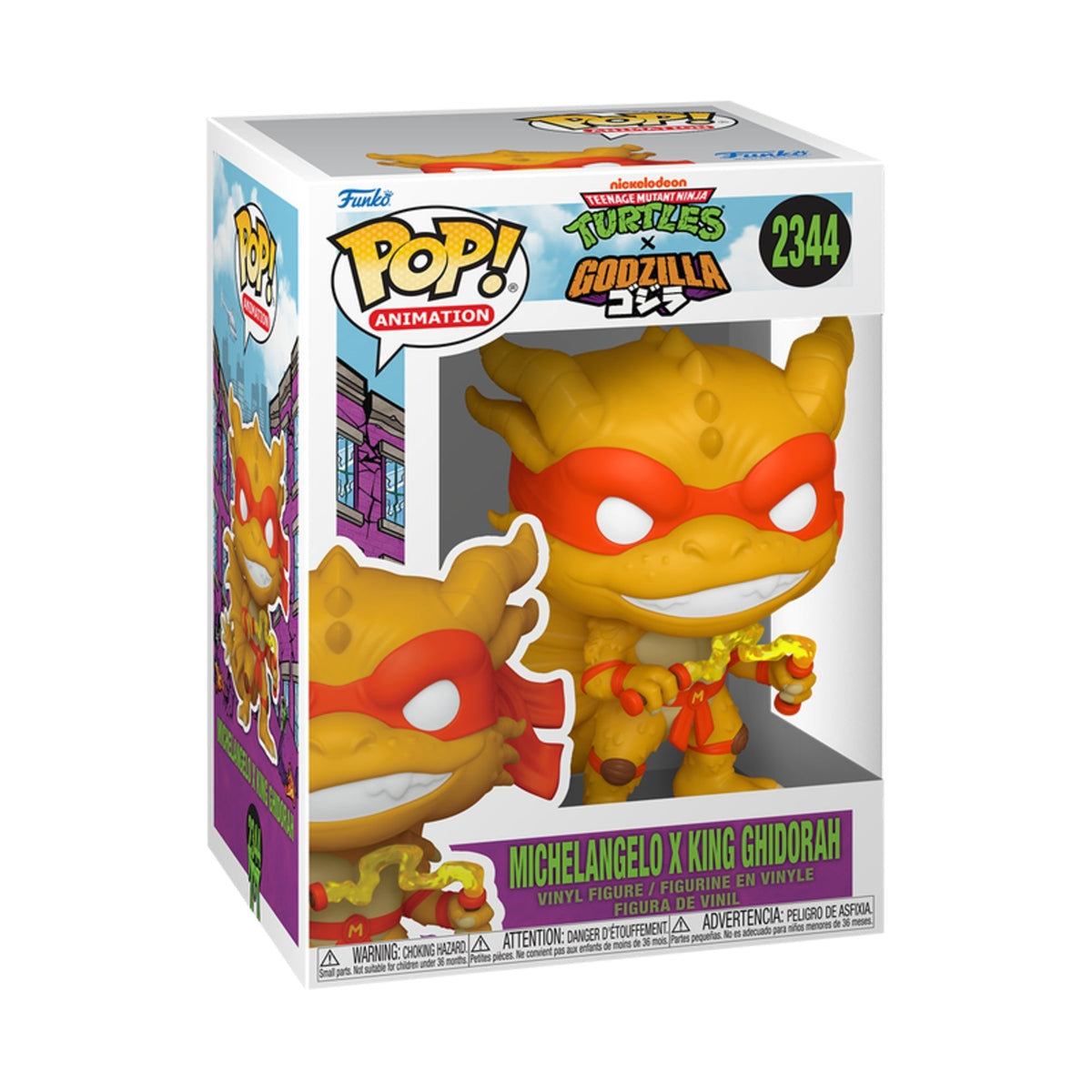 Funko Pop TMNT x Godzilla: Michelangelo x King Ghidorah 4-Inch Vinyl Figure #2344