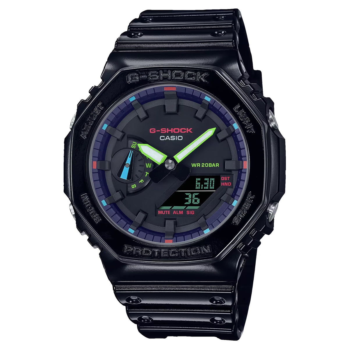 Casio Men's G-Shock Black Dial Watch - GA2100RGB-1A