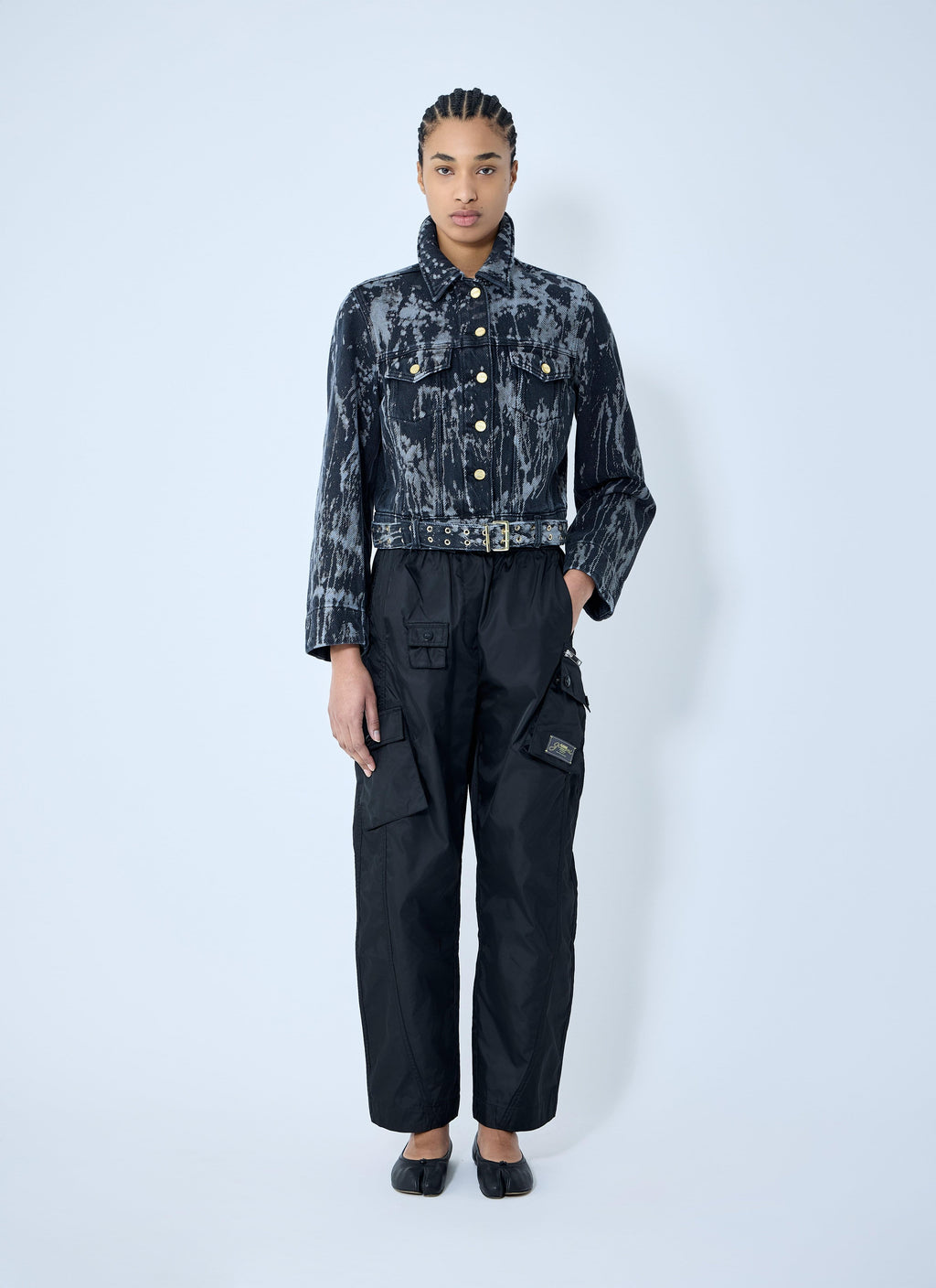 Ganni Women Heavy Denim Belted Jacket