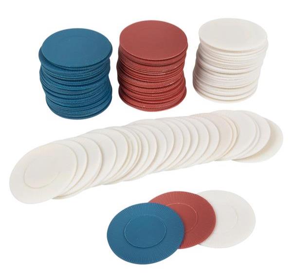 2,500 Plastic Poker Chips – 25 Box Set (100 Chips Per Box) – Red, White & Blue Stackable Game Chips ♠️♦️♣️❤️