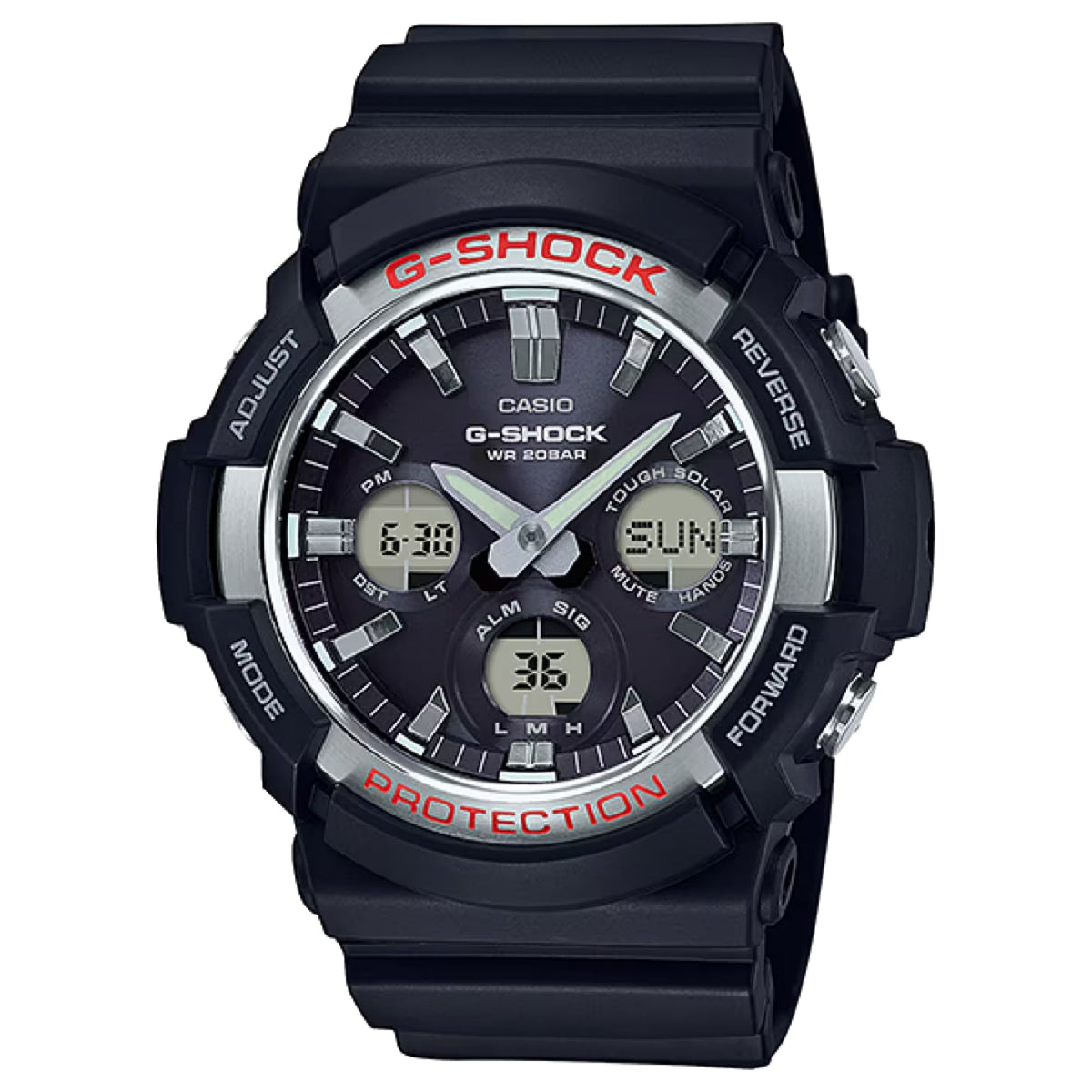 Casio G-SHOCK Men's Black Dial Analog/Digital Watch Black Resin Strap Tough Solar - GAS-100-1ADR