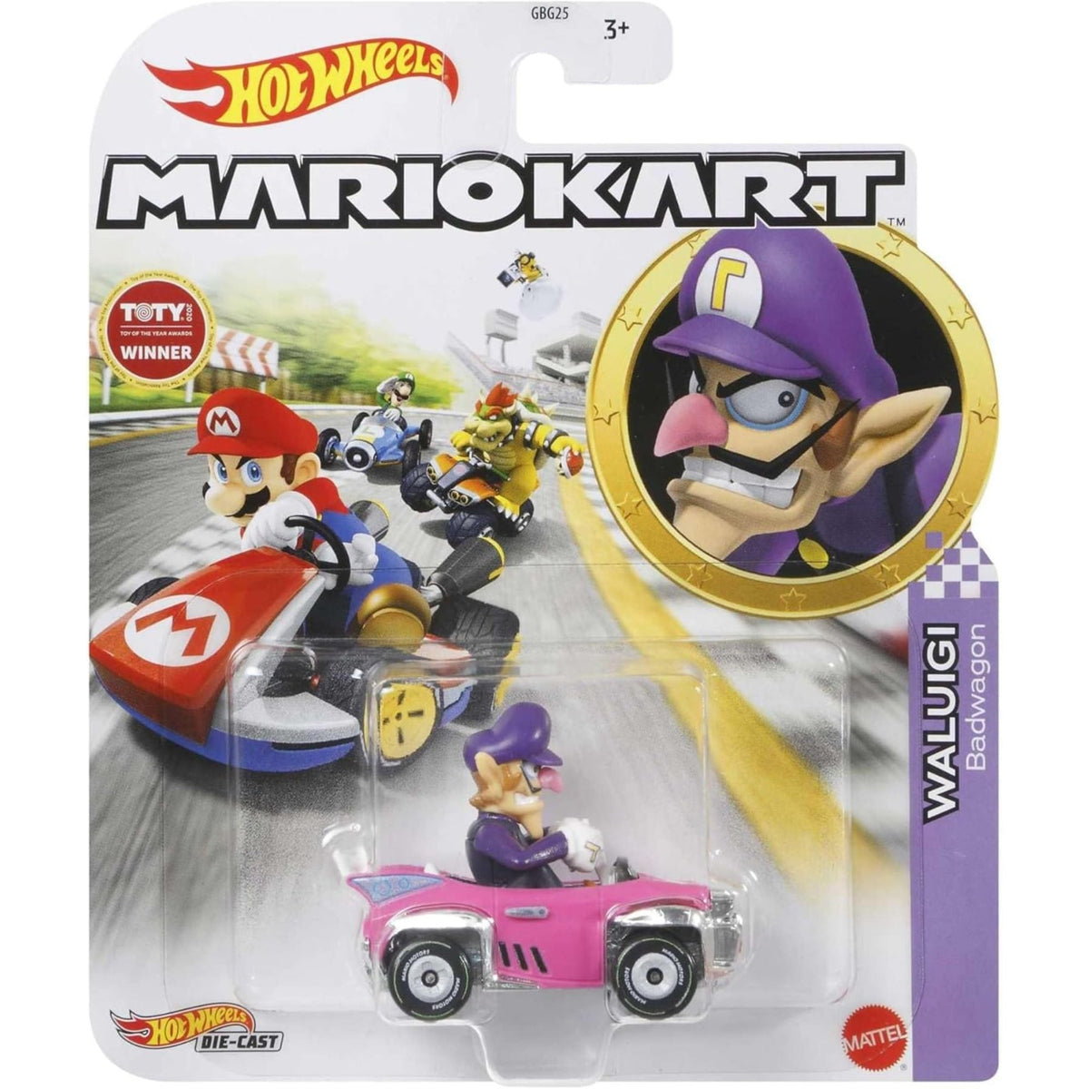 Hot Wheels Mario Kart Replica Diecast Waluigi Purple