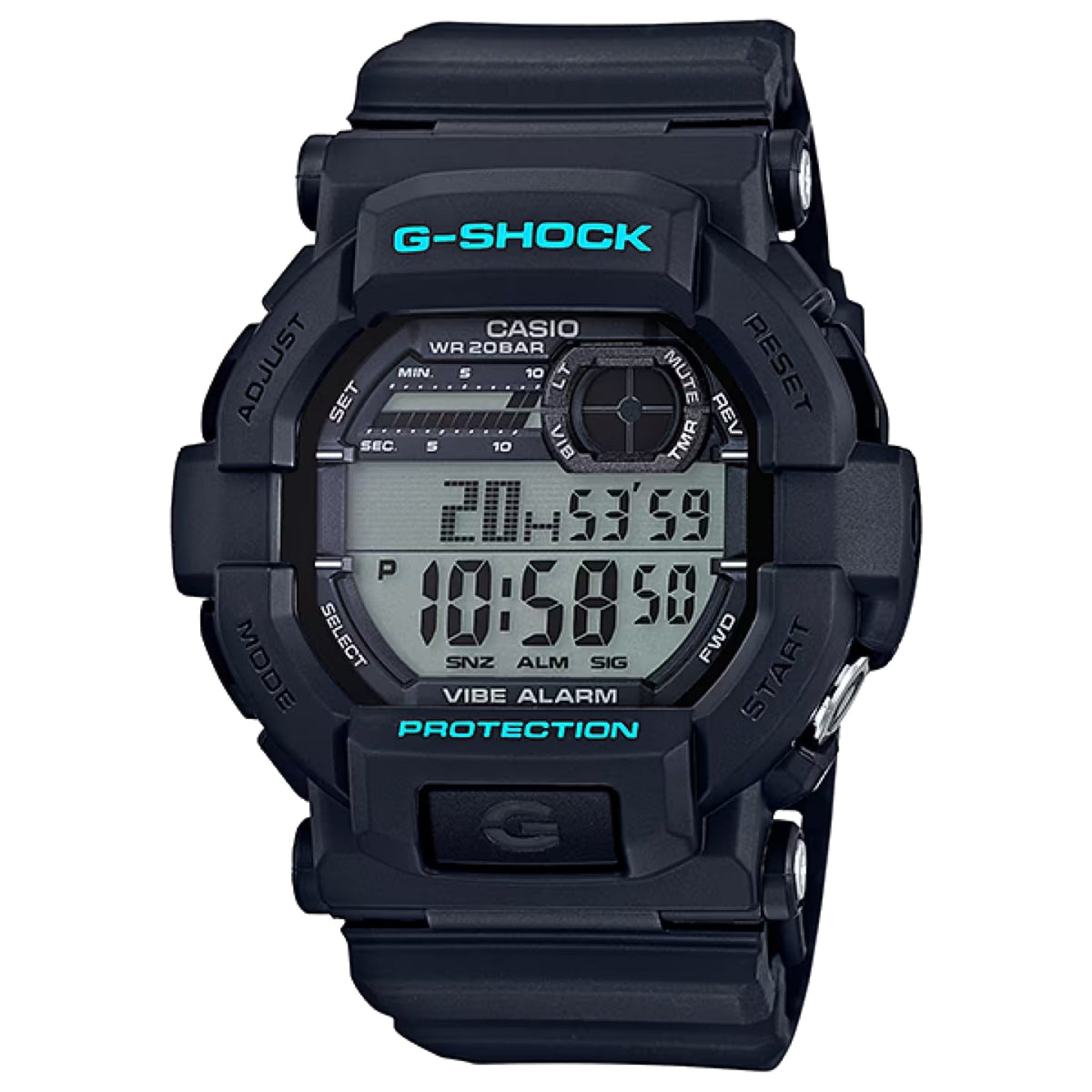 Casio G-SHOCK Men's Grey Dial Digital Watch Black Resin Strap Vibration Alarm - GD-350-1CDR