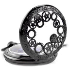 Gear Gun Metal Pocket Watch