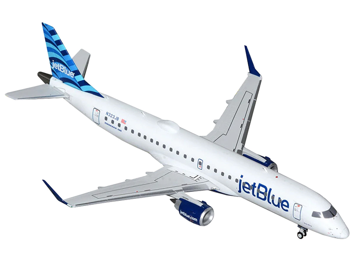 Embraer ERJ-190 Commercial Aircraft "JetBlue Airways" (N323JB) White with Blue Striped Tail "Gemini 200" Series 1/200 Diecast Model Airplane by GeminiJets
