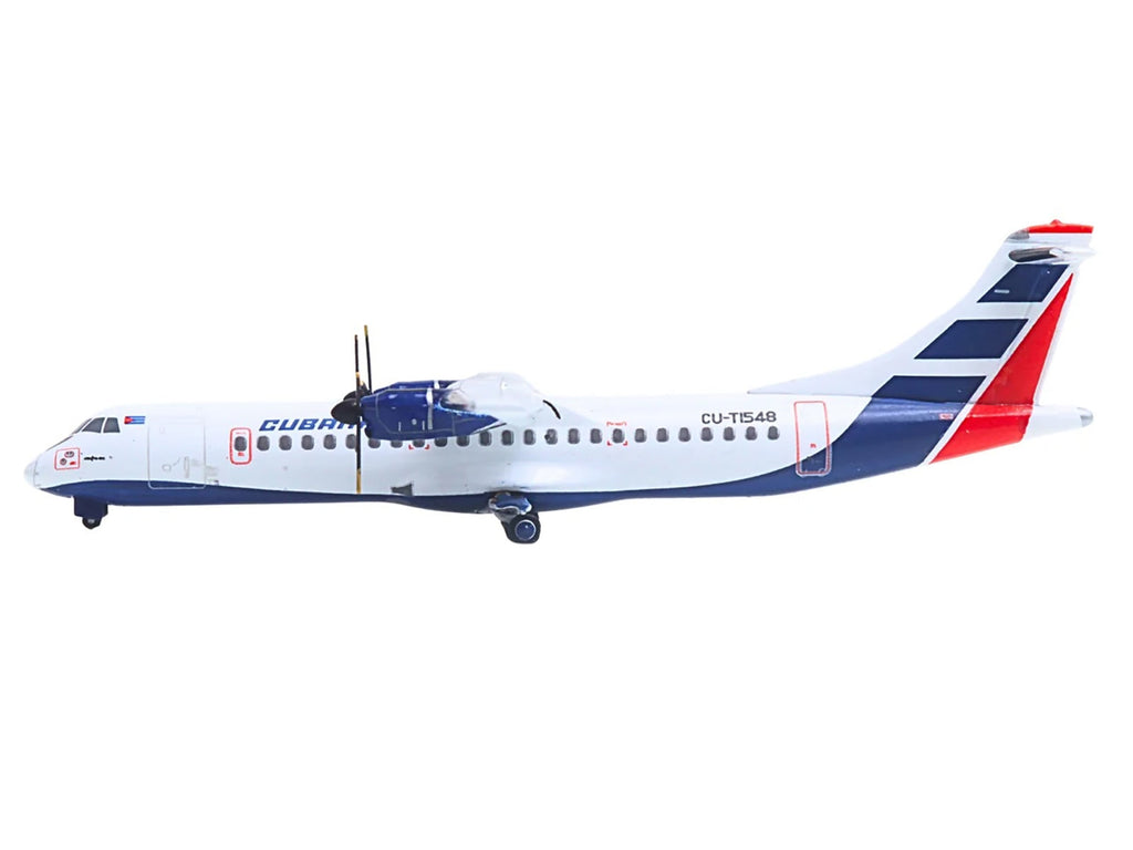 ATR 72-200 Commercial Aircraft "Cubana Airlines" (CU-T1548) White with Red and Blue Stripes 1/400 Diecast Model Airplane by GeminiJets