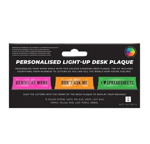 💡 Custom Light-Up Desk Plaque – Personalised LED Messages USB Office Boss Gift