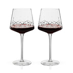 Admiral Crystal Burgundy Wine Glasses, Set of 2