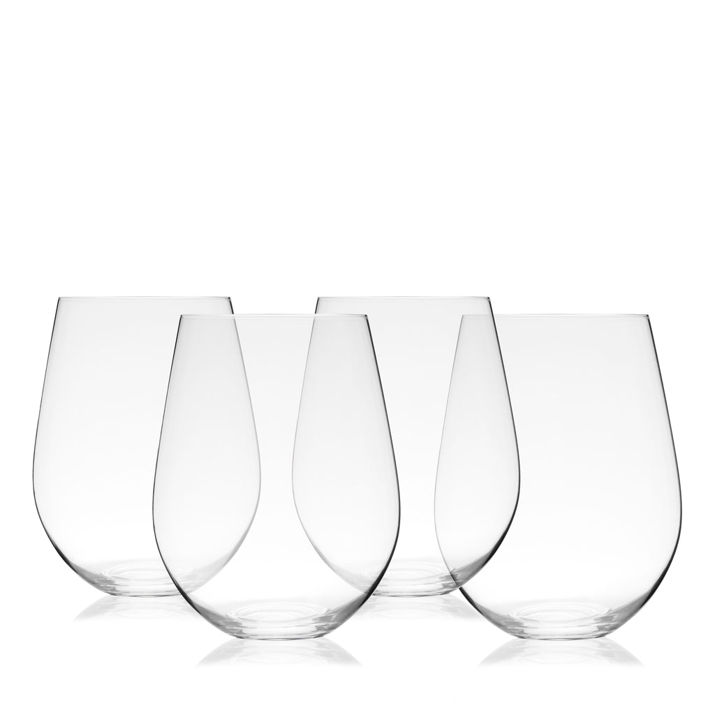 Vino Stemless Red Wine Glasses Set of 4
