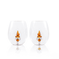 3D Pumpkin Gnome Stemless Wine Glasses
