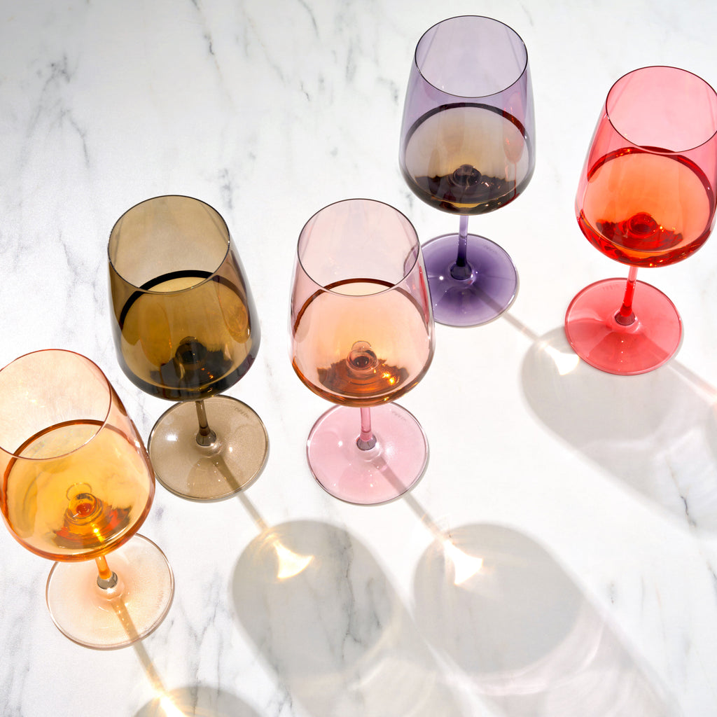 Reserve Nouveau Crystal Wine Glasses in Daybreak, Set of 4