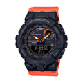 Casio G-SHOCK Men's Black Dial Analog Watch Orange Resin Strap Bluetooth Fitness Tracker - GMA-B800SC-1A4DR