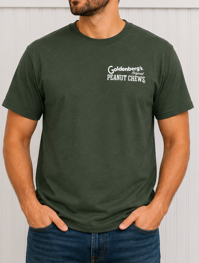 GOLDENBERG’S® PEANUT CHEWS® Philly Born & Raised Skyline Barcode Tee “Limited Edition” Philly Hometown Edition