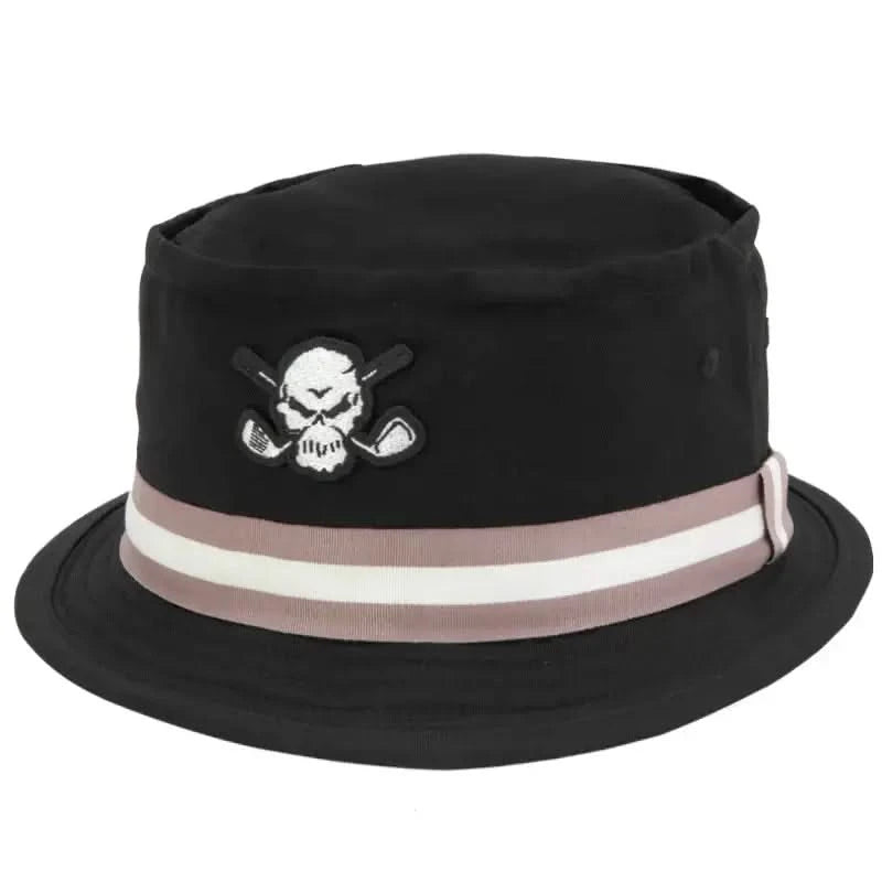 Premium Bucket Golf Hat w/ Skull (Black)