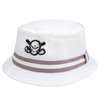 Premium Bucket Golf Hat w/ Skull (White)