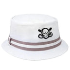 Premium Bucket Golf Hat w/ Skull (White)