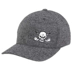 Skull Design Fitted Golf Hat (Dark Heather Grey)