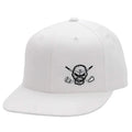 110 Snap Back Flat Brim Golf Hat (White)