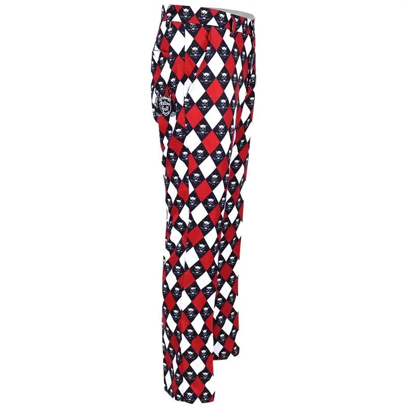 Monster ProCool Argyle Men's Golf Pants (Red/Black/White)