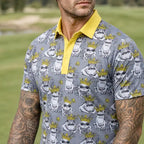 Party Animal Cool-Stretch Men's Golf Shirt (Frog)