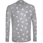 Golf Long Sleeve Undershirt with Skulls (Grey/White)