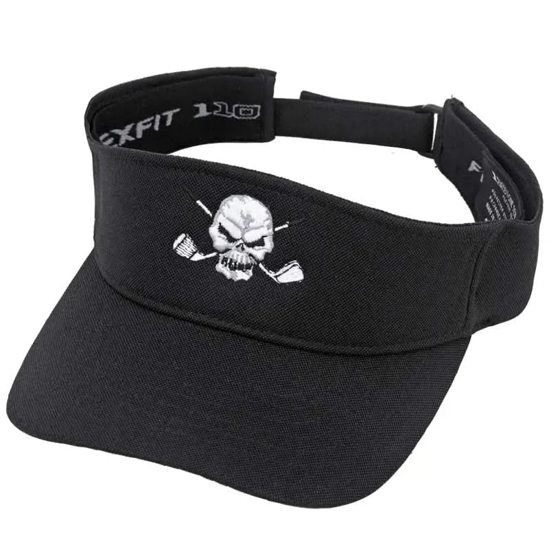 Golf Visor with Skull Design (Black)