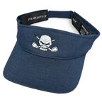 Golf Visor with Skull Design - Navy