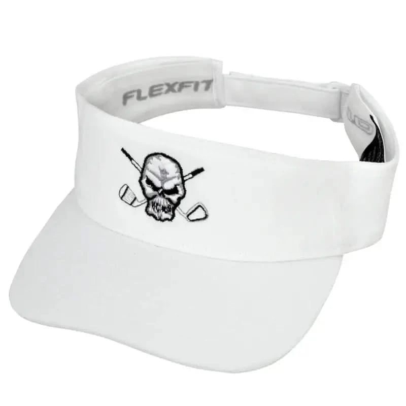 Golf Visor with Skull Design (White)