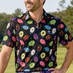Glazed & Confused Cool Stretch Men's Golf Shirt (Multicolor)
