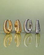 Ridged Marbella Hoops- Silver