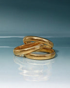 Flex Snake Chain Bracelet- Set of 3 (12mm wide)- Gold (Ships Mid July)