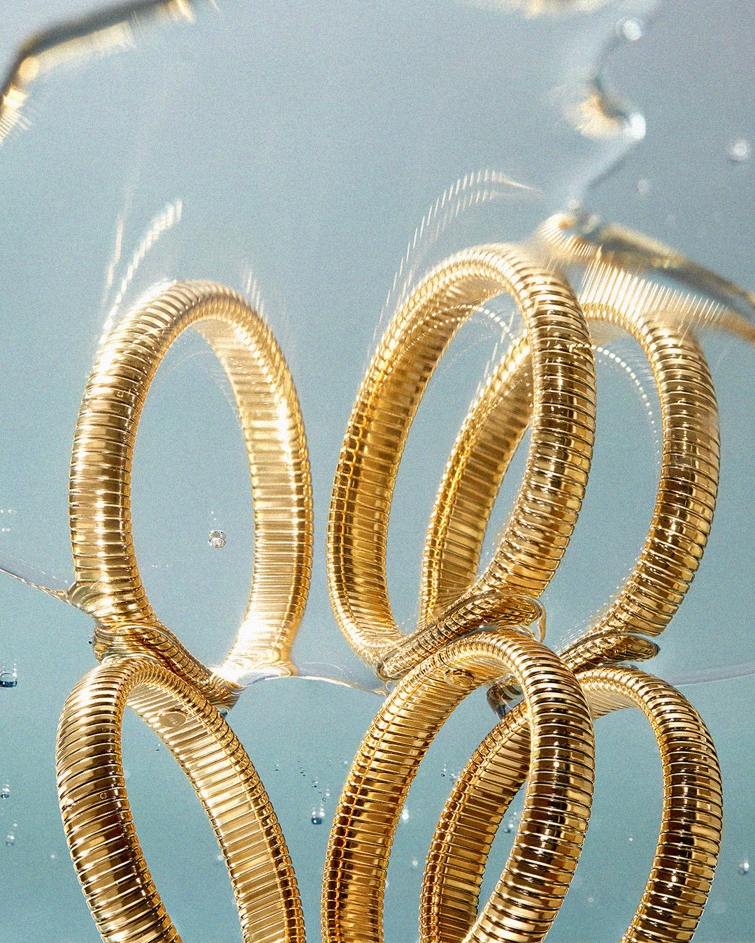Flex Snake Chain Bracelet- Set of 3 (12mm wide)- Gold (Ships Mid July)