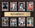 Riley Greene Detroit Tigers Fan Gift Plaque 12x15 8 Cards Topps, Bowman 2024 2025 2026
