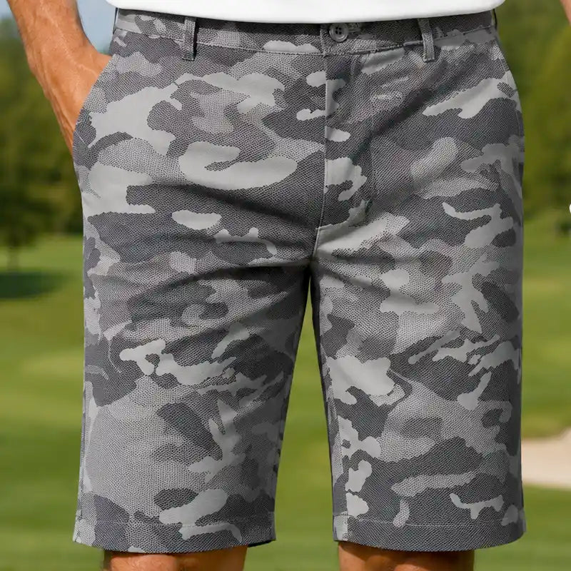 Camo X Cool-Stretch Men's Golf Shorts (Grey)
