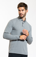 Long Sleeve Polo Contrast // Grey Black