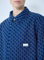 Gucci Men Cotton Jacquard Jacket With Gg Shadow